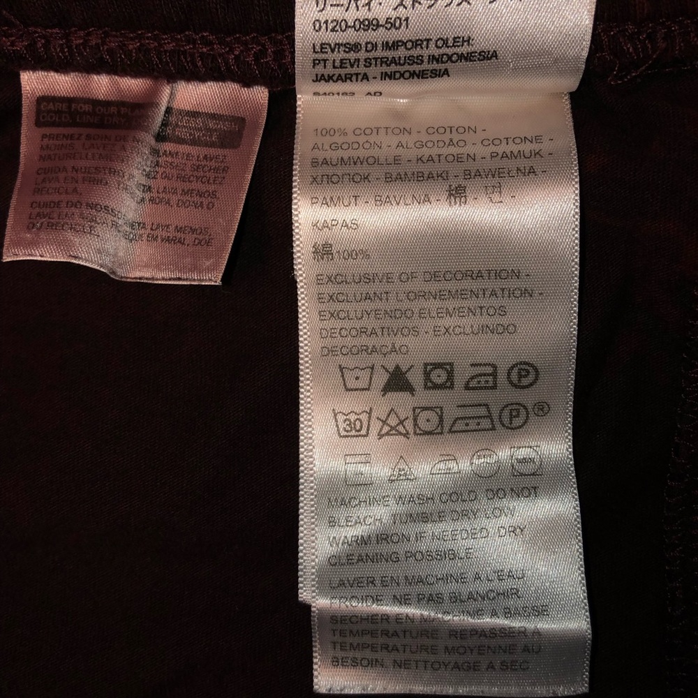 Levi’s Garment Dyed Sweatpants. Baggy Fit. Size Large. Red/Black Color. - Picture 13 of 16